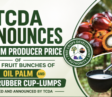 TCDA ANNOUNCES MINIMUM PRODUCER PRICE OF FRESH FRUIT BUNCHES OF OIL PALM AND RAW RUBBER CUP-LUMPS. (AUGUST 2026)